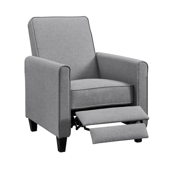 Spaco Gray Linen Wood-Framed Upholstered Recliner Chair with Thick Seat  Cushion and Backrest ZZ701YC001 - The Home Depot