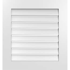 26 in. x 28 in. Vertical Surface Mount PVC Gable Vent: Functional with Standard Frame