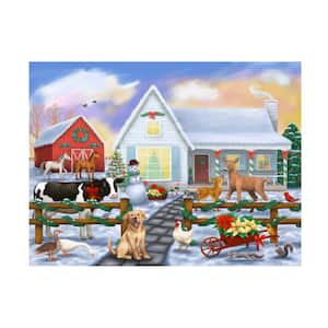Unframed Animal Alvina Kwong 'Christmas Farmhouse' Photography Wall Art 18 in. x 24 in.