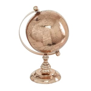 10 in. Rose Gold Aluminum Decorative Globe