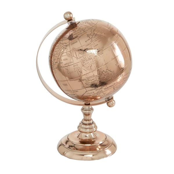 Novogratz 10 in. Rose Gold Aluminum Decorative Globe