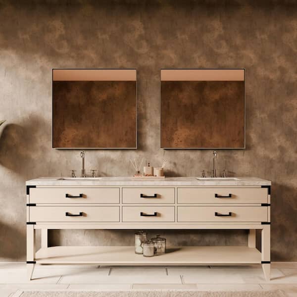 Irvington 84 in. Bath Vanity Cabinet without Top in White Oak Assembled