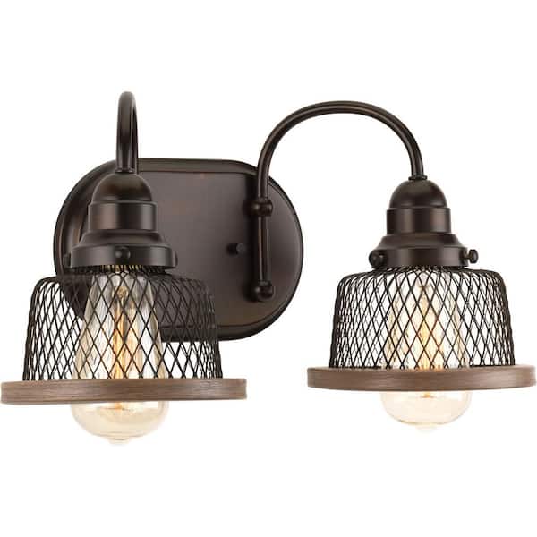 Tilley Collection 2-Light Antique Bronze Coastal Bath Vanity Light