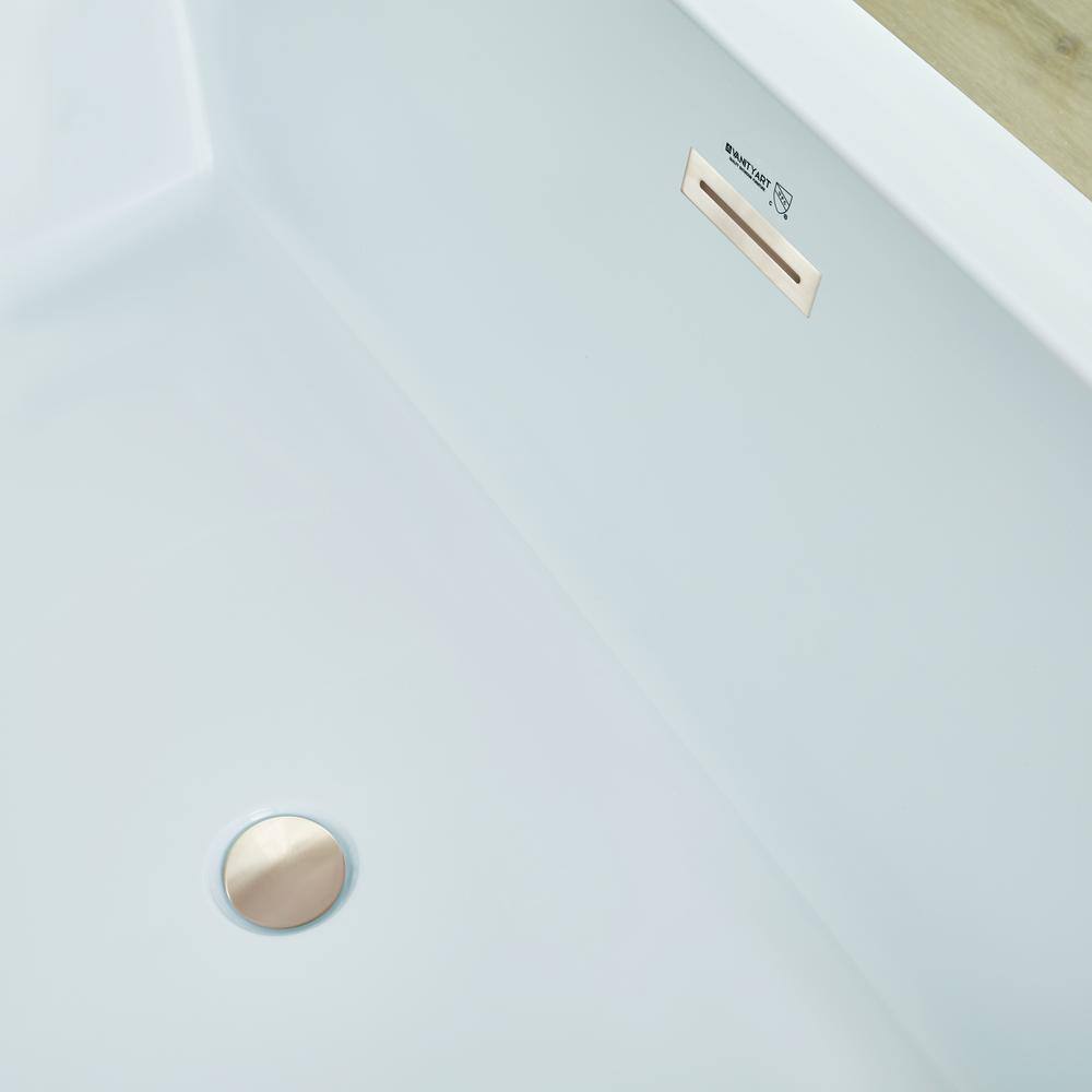 67'' White Acrylic Freestanding Soaking Bathtub