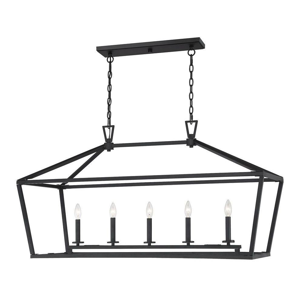 Townsend Matte Black 5-Light LED-Compatible Candle Chandelier