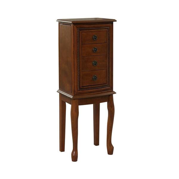 Linon Home Decor Grace Jewelry Armoire in Light Walnut
