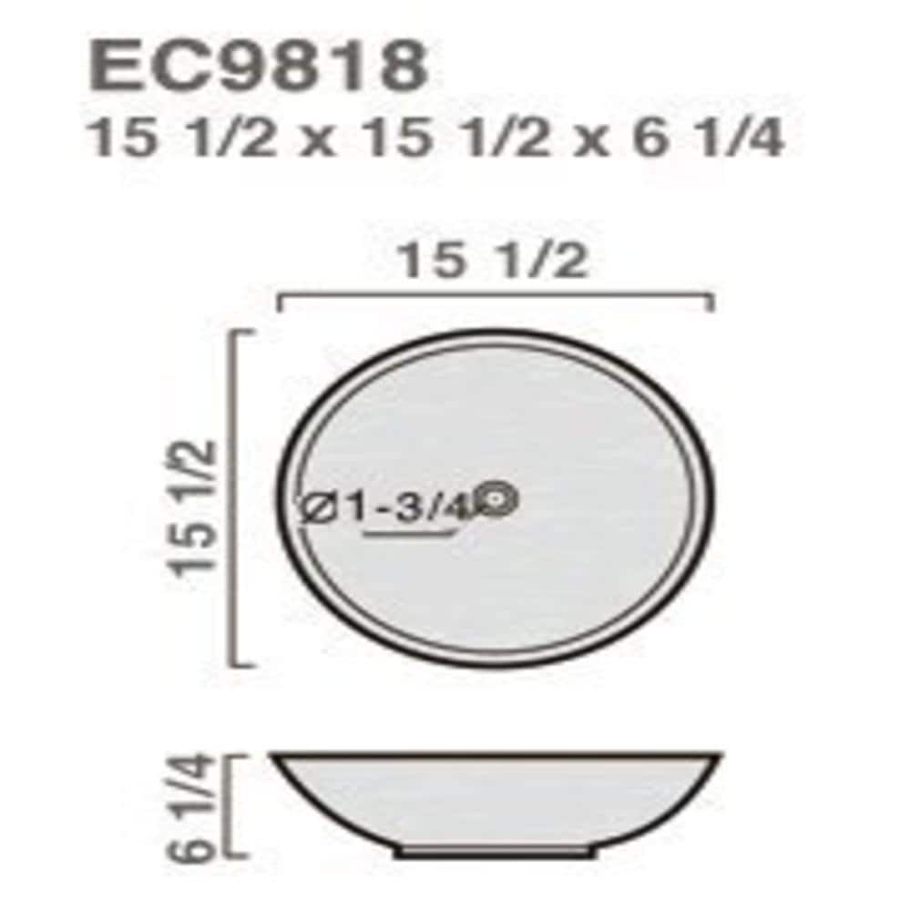 Elanti 15.5'' White Ceramic Round Vessel Sink