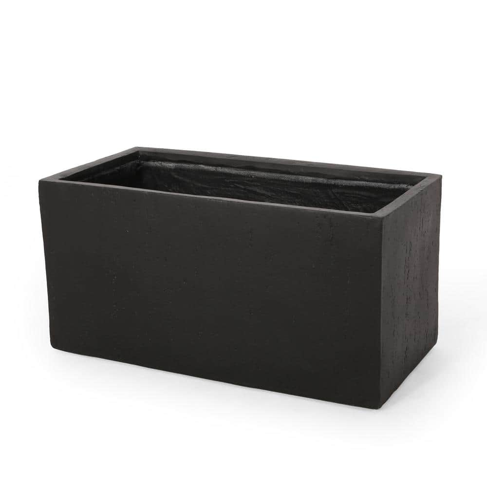Tunearary Large Charcoal Concrete Modern Long Low Planter