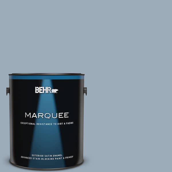 BEHR MARQUEE 1 gal. #570F-4 Blue Willow Satin Enamel Exterior Paint & Primer