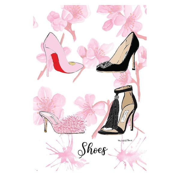 VENICE BEACH Collections Glam Black and Pink Classy Pumps by Fairchild Paris 1-Piece Unframed Abstract Poster Art Print 20 in. x 30 in.