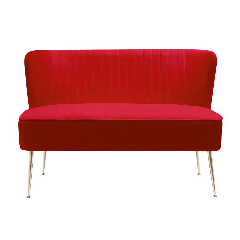 WESTINFURNITURE Farrah 46 in. Wide 2Seater Velvet Upholstered Armless