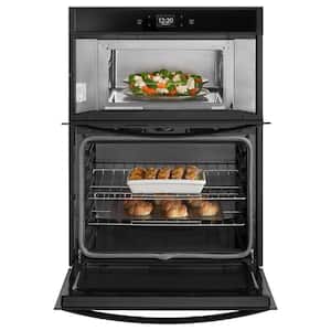 27 in. Smart Electric Wall Oven with Built-In Microwave with Touchscreen in Black