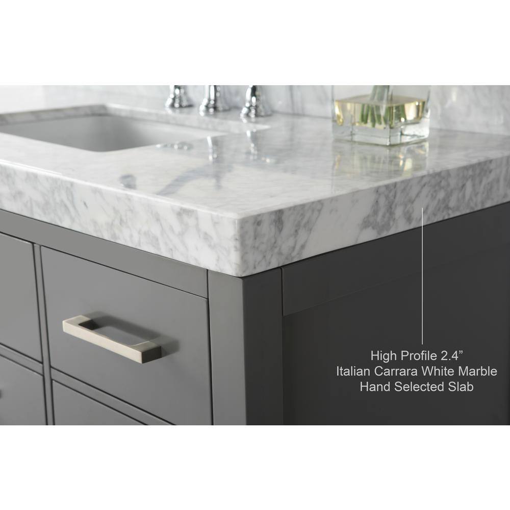 Sapphire Gray 36'' Single Bathroom Vanity with Carrara Marble Top