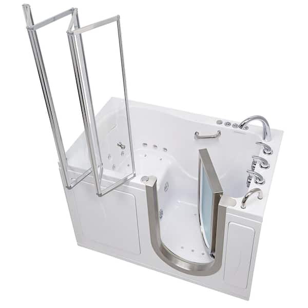 Whirlpool Depot Bath Dual Air Elite Home Door, Fast Walk-In Screen 52 Ella - White Drain,Shower Bathtub with in. Fill Right The in 93108-HB4F Faucet, and