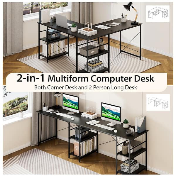 Costway Gaming Desk Computer Desk PC Laptop Table Workstation Home Office Ergonomic New - Black