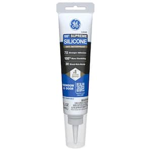 GE Supreme Silicone Caulk 10.1 oz Window and Door Sealant Clear