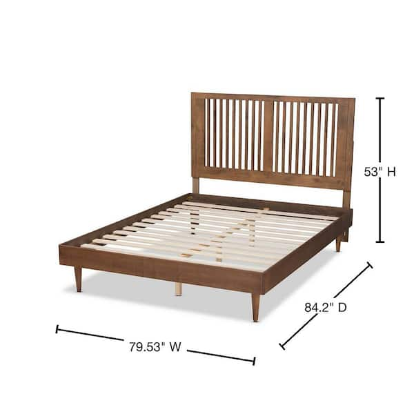 Baxton Studio Kioshi Ash Walnut King Platform Bed 18011153 9816HD