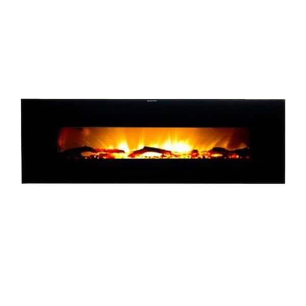 Warm House Valencia 50 in. Wall-Mount Electric Fireplace in Black