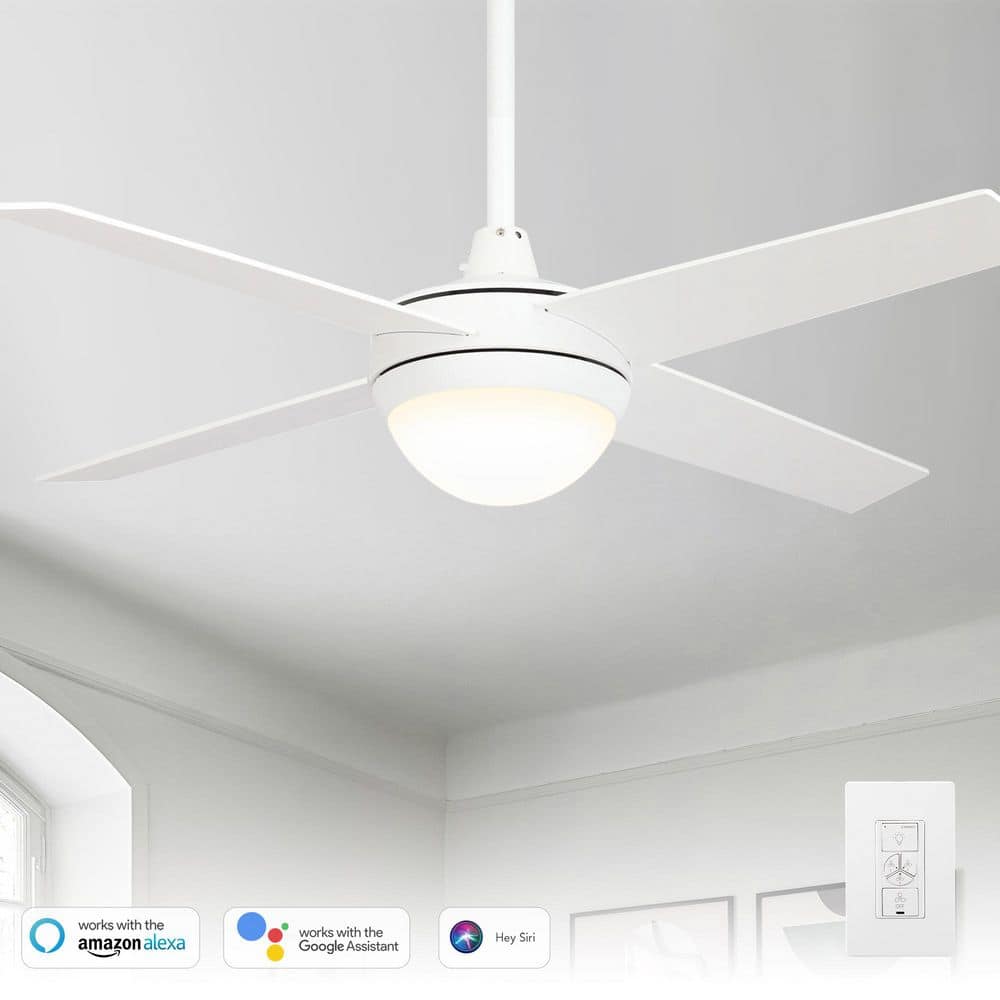 CARRO Nova 52 in. Integrated LED Indoor White Smart Ceiling Fan