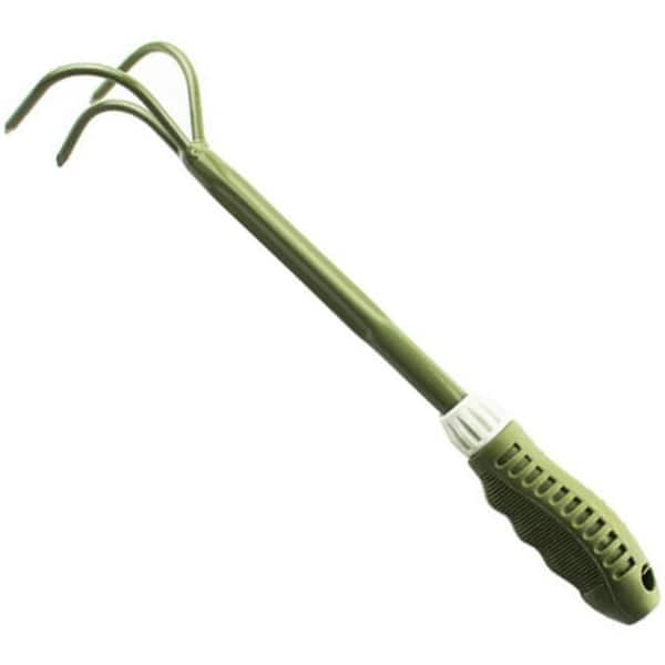 Agfabric 14 in. 3-Prong Claw Rake and Hand Cultivator Tool in Green