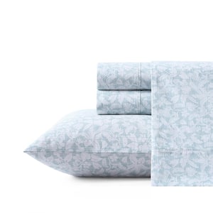 Koya Bay 4-Piece Blue Cool Zone Cotton Queen Sheet Set