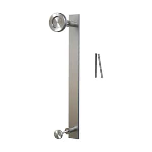 14 in. 304 Stainless Steel Steel 2-Sided Flat Pull with Knob for SlidingRolling Barn Wood Doors