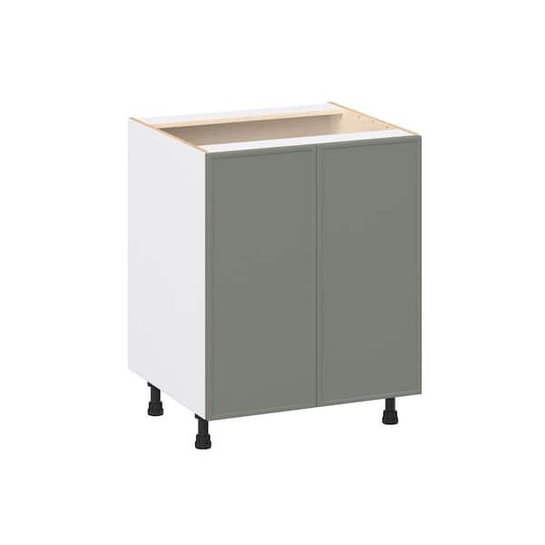 Fairview 27 in. W x 24 in. D x 34.5 in. H Assembled Slim Shaker Base Kitchen Cabinet in Moss Green with 3-Inner Drawers