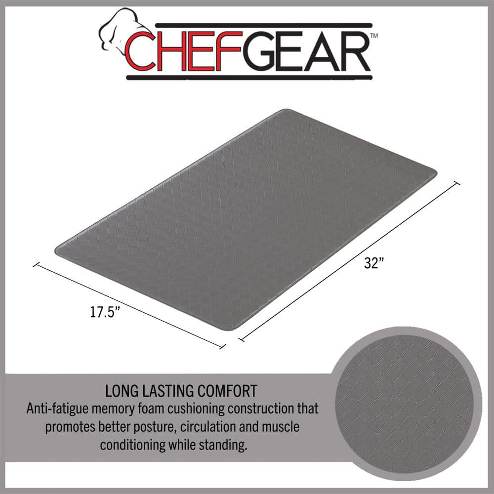 Charcoal Foam Anti-Fatigue Kitchen Mat, 17.5" x 32"
