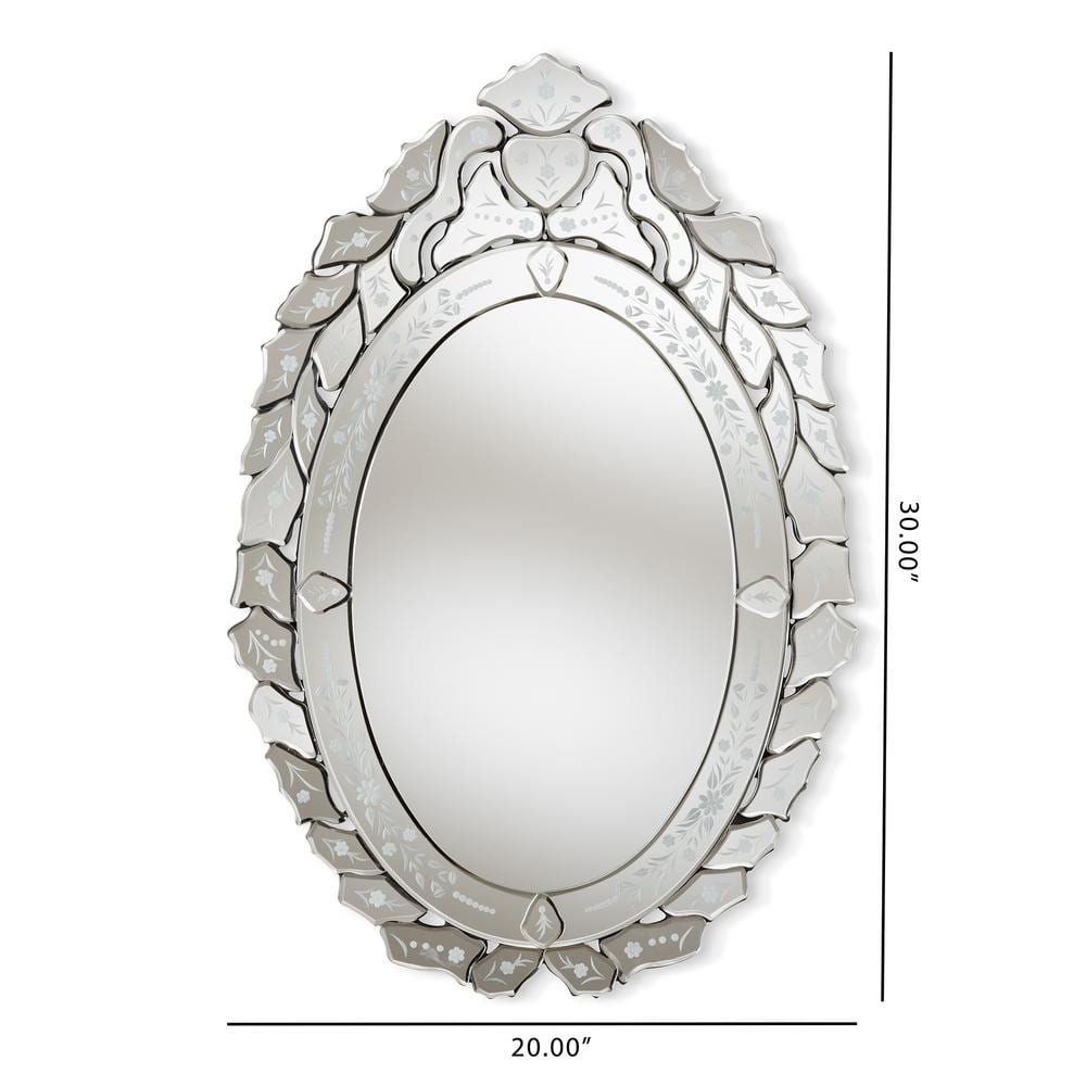 Livia Silver Venetian Style Floral Accent Wall Mirror