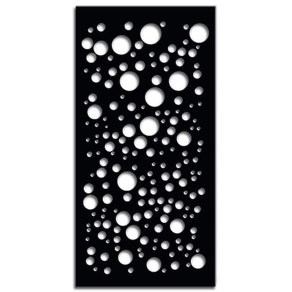 OUTDECO Galaxy 3 ft. x 6 ft. Powder Coated Steel Decorative Screen Panel in Black with 6-Screws