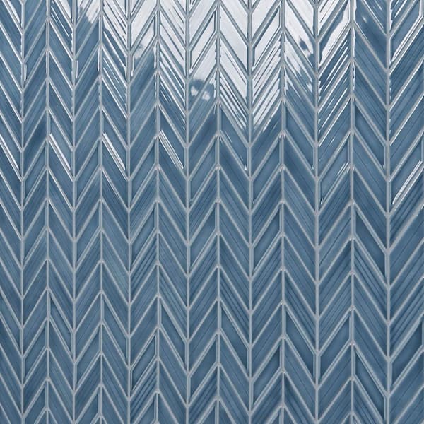Ivy Hill Tile Medley Chevron Coastal Blue 11.22 in. x 11.81