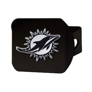 NFL - Miami Dolphins 3D Chrome Emblem on Type III Black Metal Hitch Cover