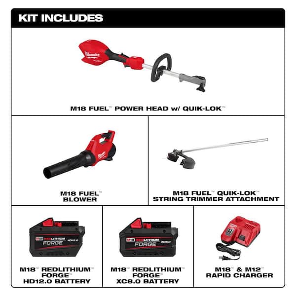 M18 FUEL 18V 16 in. Brushless Cordless QUIK-LOK String Trimmer/Blower Combo Kit w/(1) 12.0 & (1) 8.0 FORGE Batteries