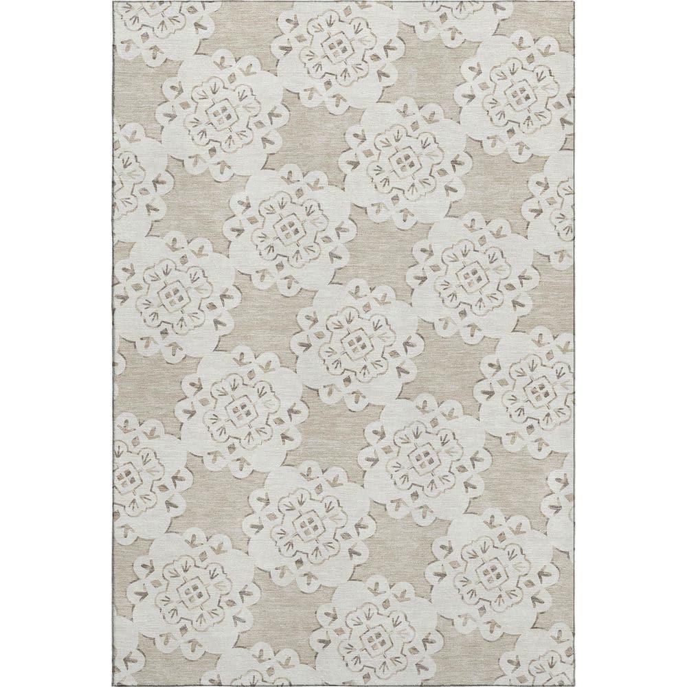 Mayfield Premium Machine Washable Abstract AMF2352 Beige 5 ft. x 7 ft. 6 in. Area Rug price history on PriceWatchPro