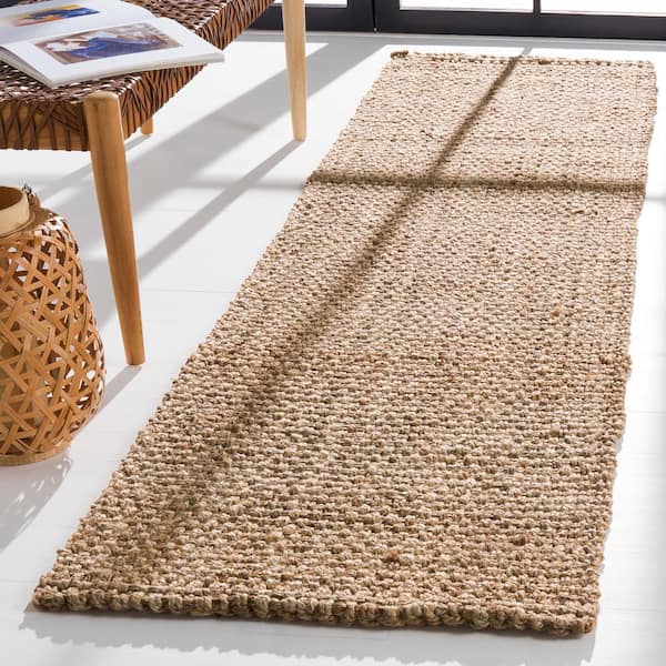 Natural Fiber Beige 2 ft. x 6 ft. Woven Crosstitch Runner Rug