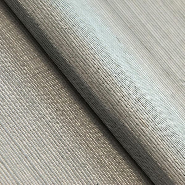 Sky Blue on Silver Sisal Authentic Grasscloth Handwoven Unpasted Textured Wallpaper Sample, 4.5 in. x 4.5 in.