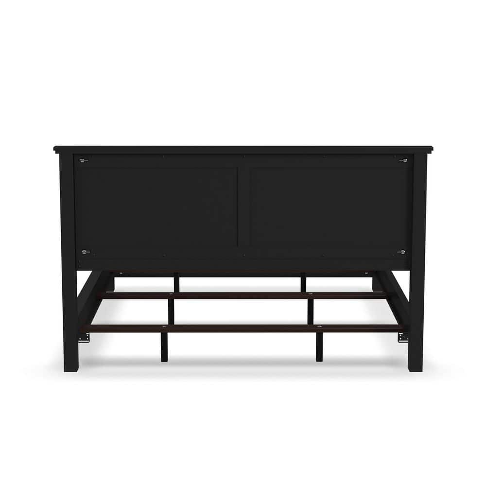Oak Park Classic Black King Bed with Mahogany Wood Frame