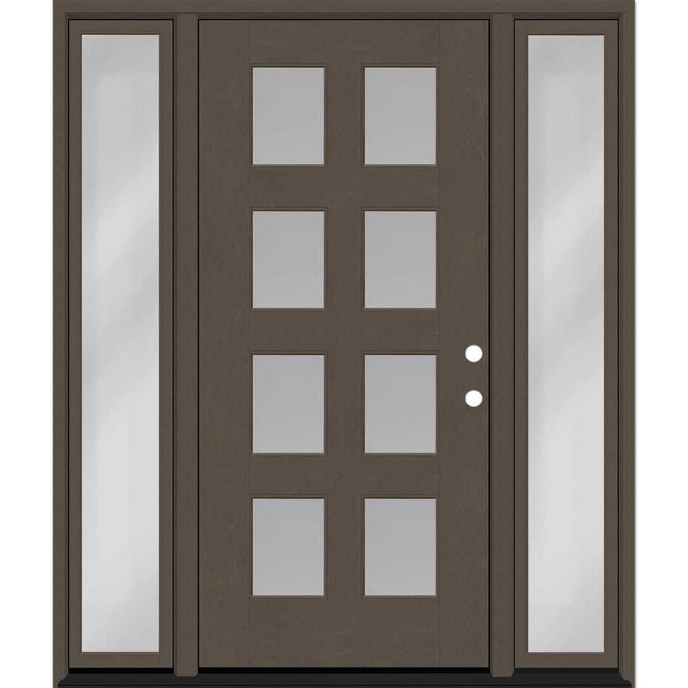 Regency 64 in. x 80 in. 8L Modern Clear Glass LHIS Ashwood Stain Fiberglass Prehung Front Door w/Clear12 in. SLs 4-9/16 price history on PriceWatchPro