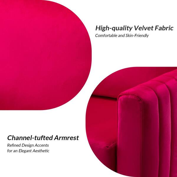 JAYDEN CREATION Ennomus Modern Fuchsia Polyester Club Chair Arm