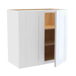 Washington Vesper White Plywood Shaker Assembled Wall Kitchen Cabinet Soft Close 24 W in. 12 D in. 24 in. H