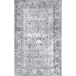 Bernadette Charcoal 8 X 10 ft. Loomed Oriental Polyester Rectangle Area Rug