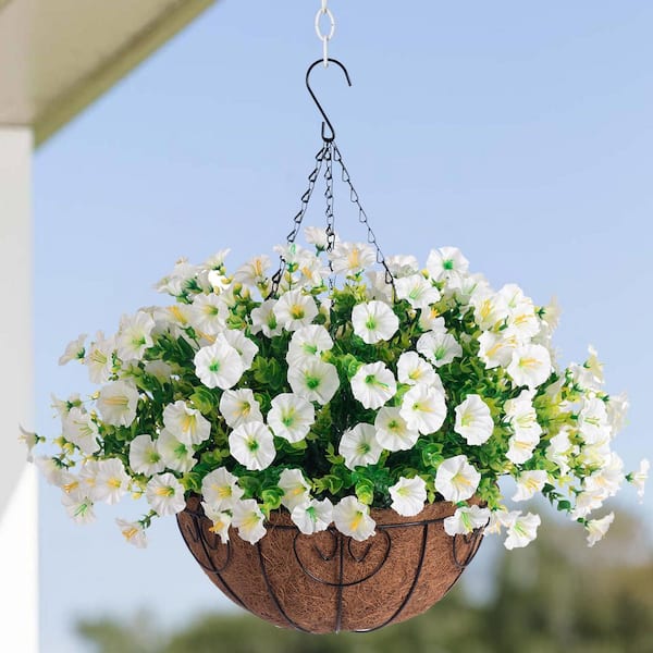 20.5 in. White Other Indoor/Outdoor Hanging Artificial Morning