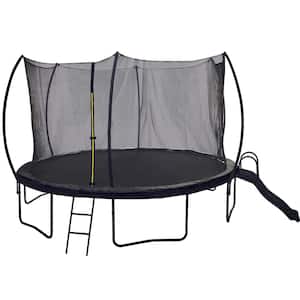 14FT Trampoline with Slide, Outdoor Pumpkin Trampoline for Kids and Adults with Enclosure Net and Ladder