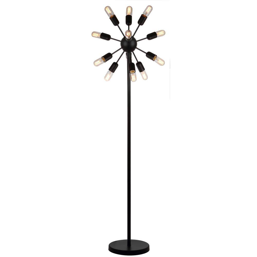 Edison Black 12-Light Retro Floor Lamp