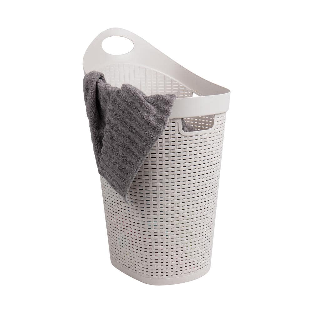 Grey Laundry Basket Washable Paper Bag Collapsible Hamper, Paper