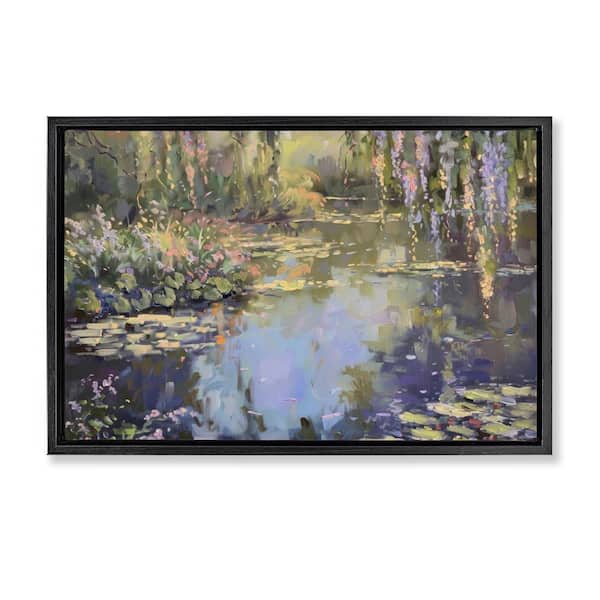 Stupell Industries Morning on Lily Pond by LSR Design Studio Black Floater Frame Nature Graphic Art Print 21 in. x 31 in.