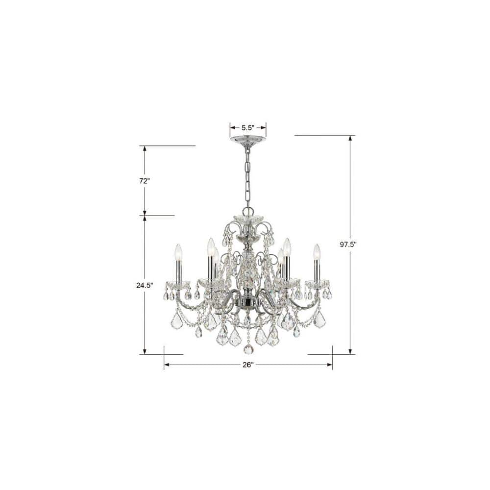 Imperial 6-Light Polished Chrome Crystal Chandelier