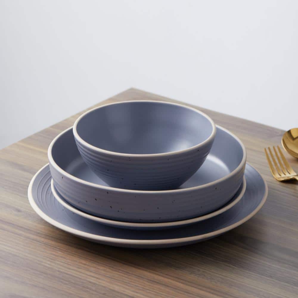 Light Gray Ceramic 32-Piece Dinnerware Set, Service for 8