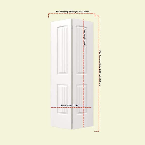 JELD-WEN 32 in. x 80 in. Santa Fe White Painted Smooth Molded