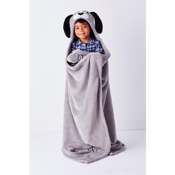 The Company Store Plush Dog Gray Solid Throw Blanket